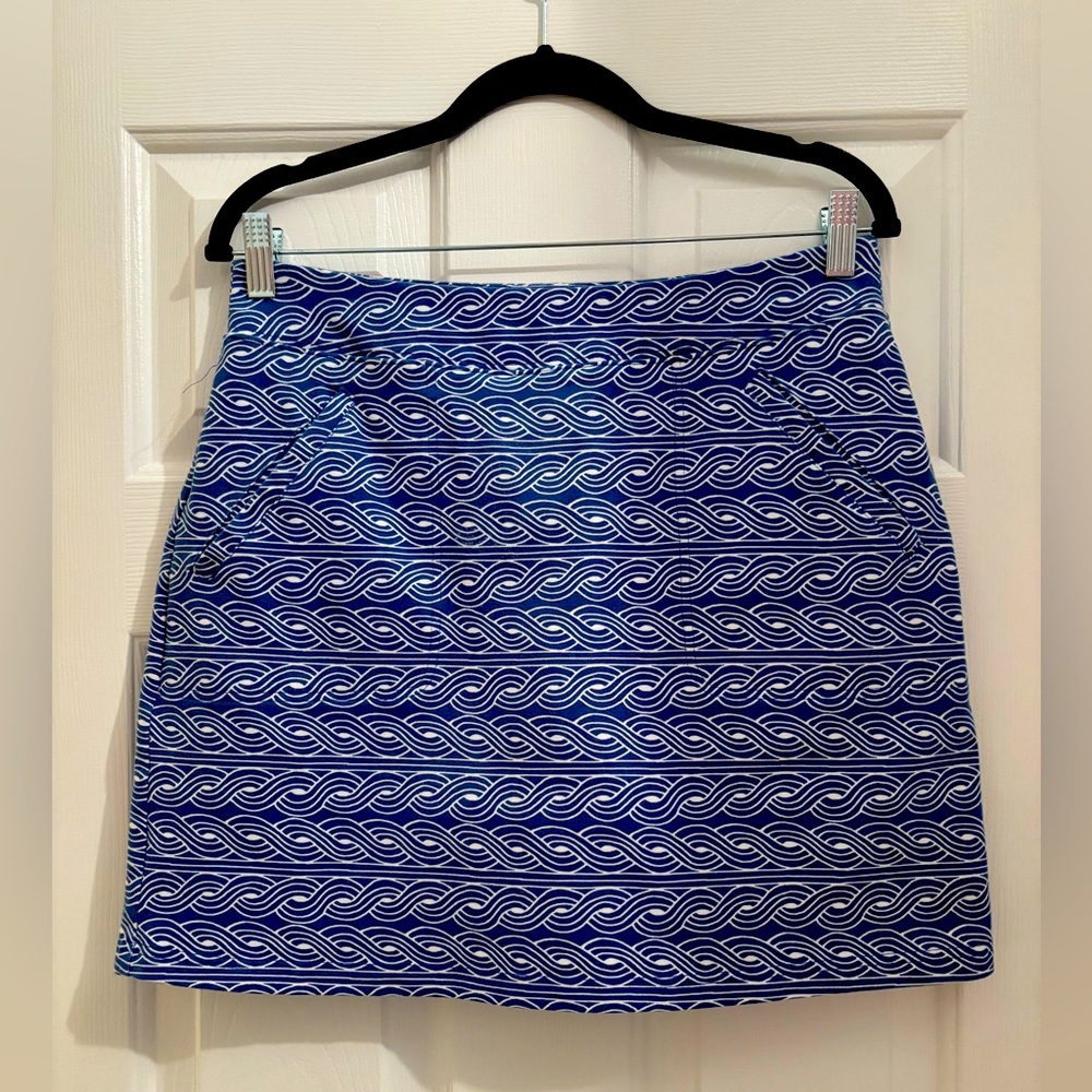 Talbots blue & white stretchy skort - small